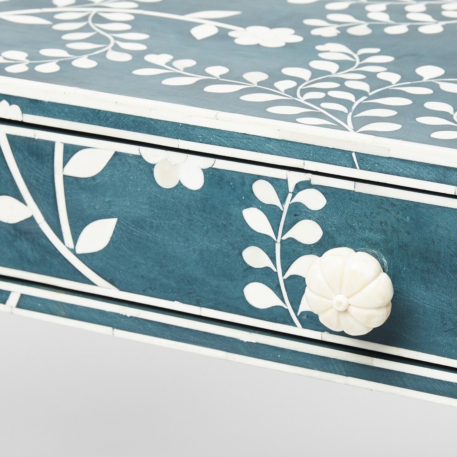 Bonitas Blue Inlay Dressing Table & Desk