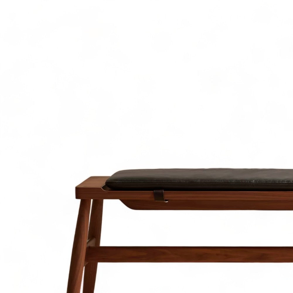 Mohagany Upholstered  Bench
