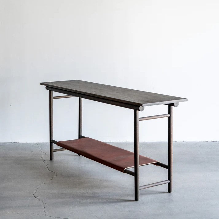 Midoma Wood and Leather Console