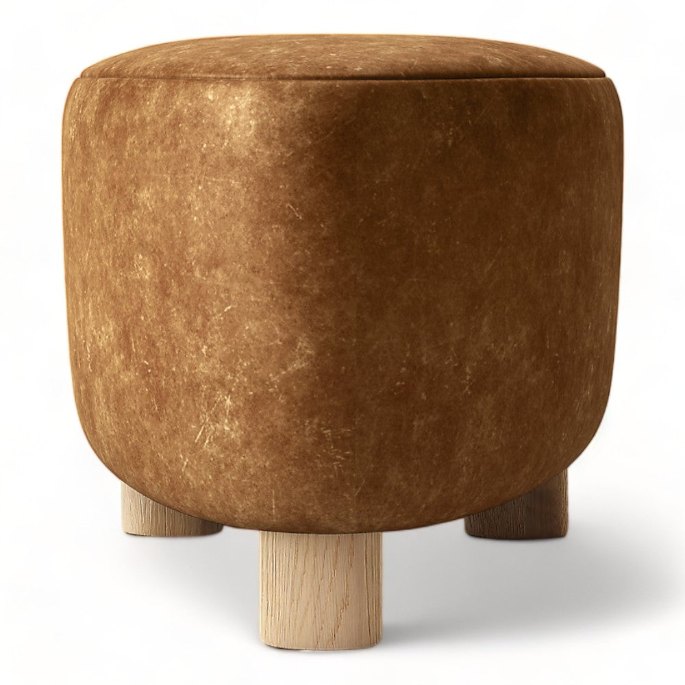 Brasilian Leather Ottoman
