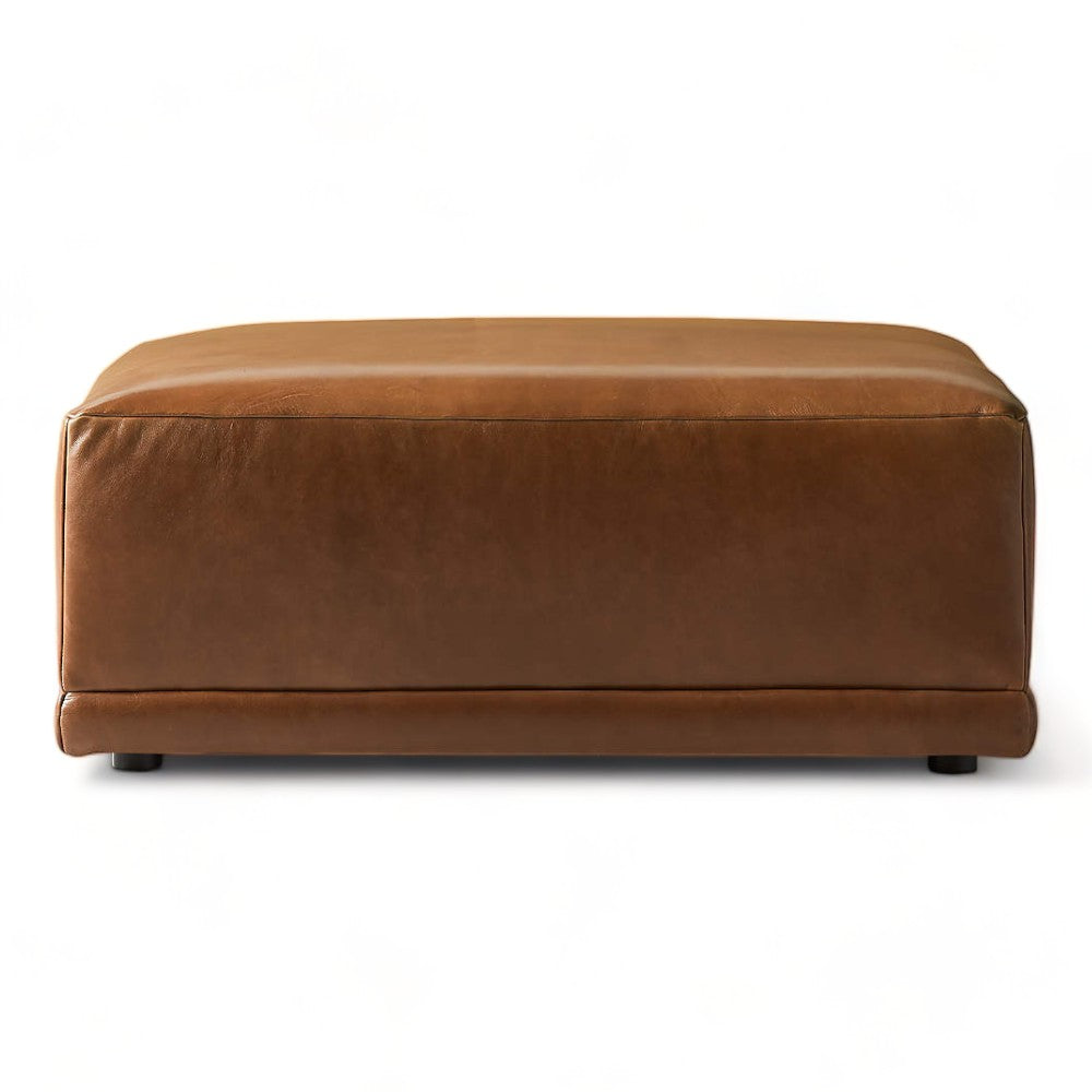 Boston Leather Ottoman