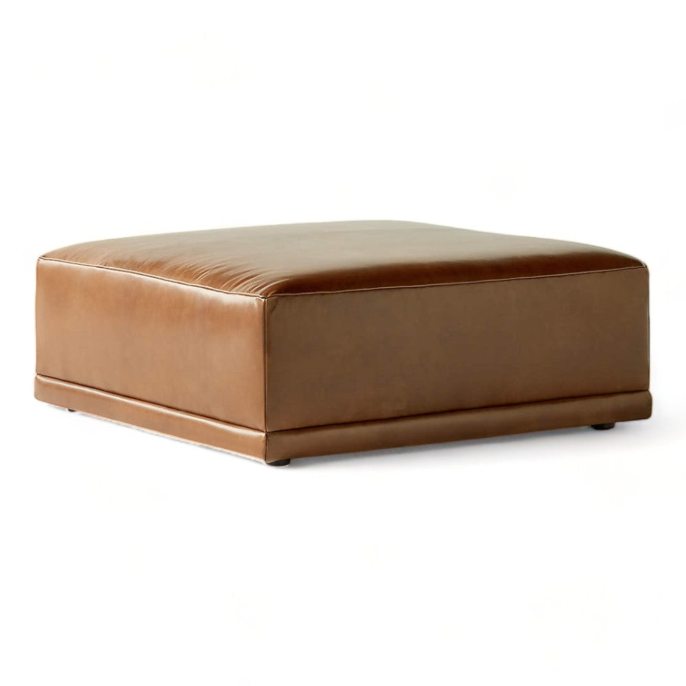 Boston Leather Ottoman