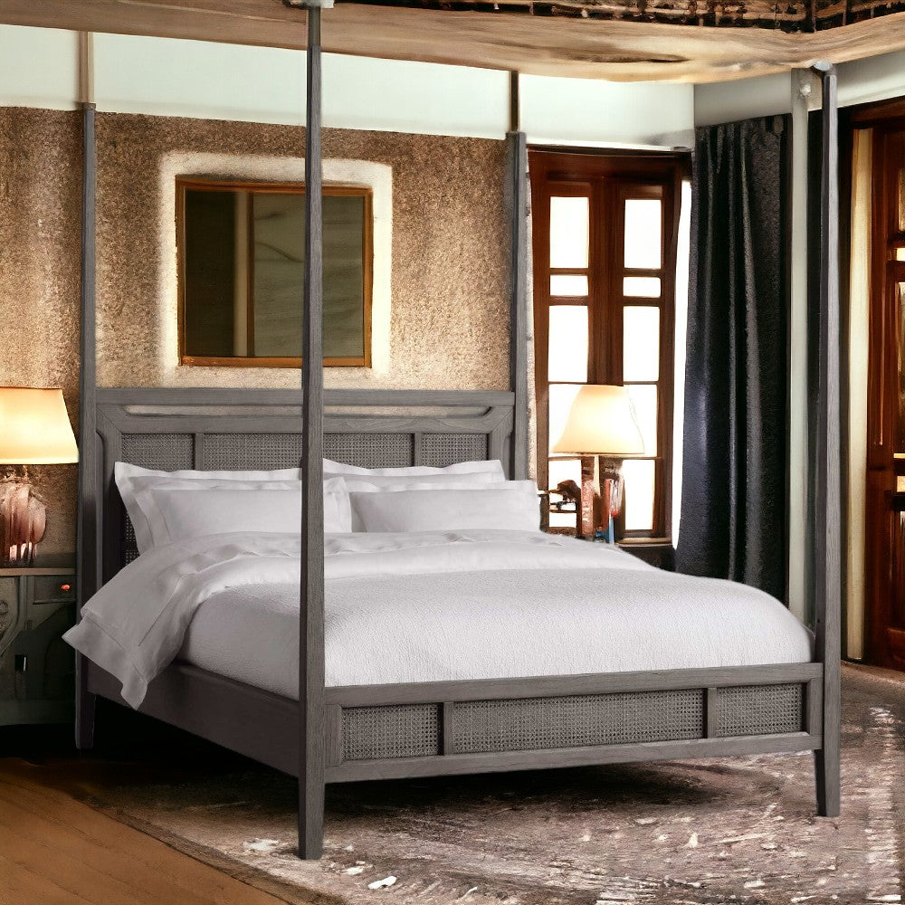 Visioni Notte Cane Poster Bed in Boulder Grey