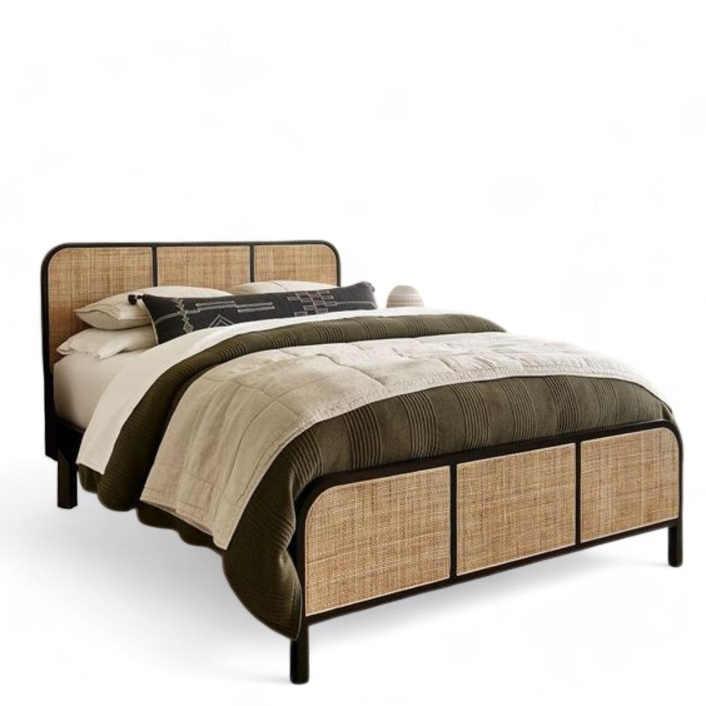 Stelle Destino Teak Wood Rattan Bed