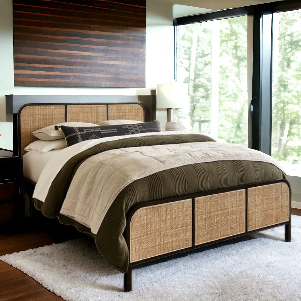 Stelle Destino Teak Wood Rattan Bed