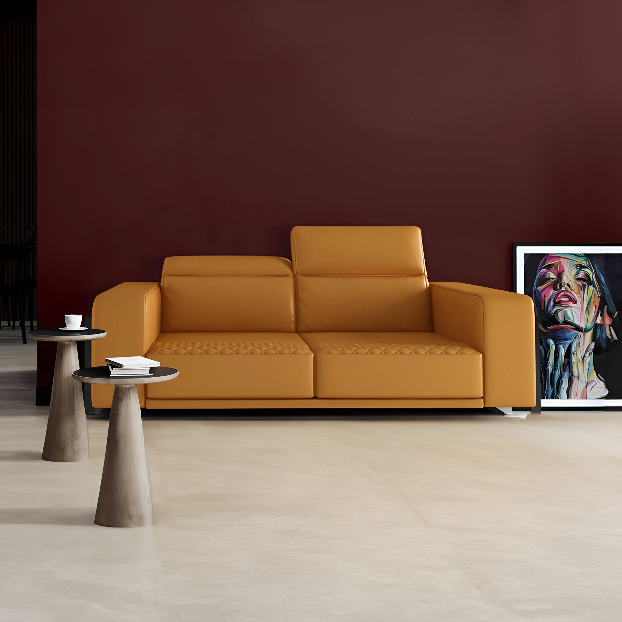 Mango Pearl Leather Sofa