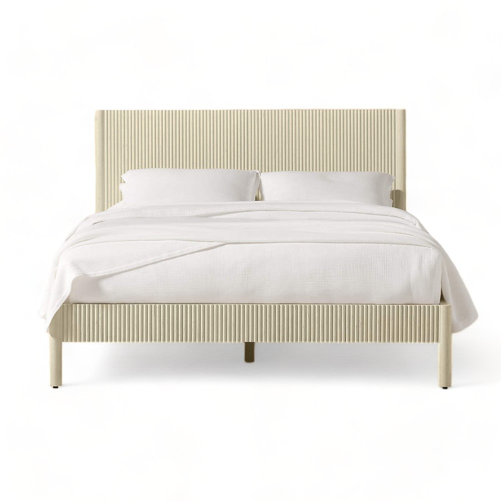 Sogno Haven Whitewash Mindi Wood Bed
