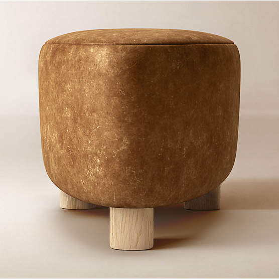 Brasilian Leather Ottoman