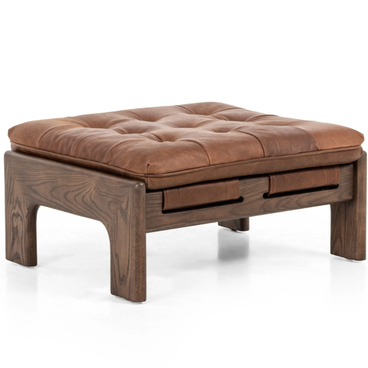 Euclid Leather Ottoman
