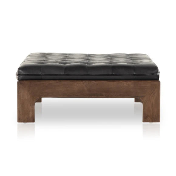 Euclid Leather Ottoman and Coffee Table