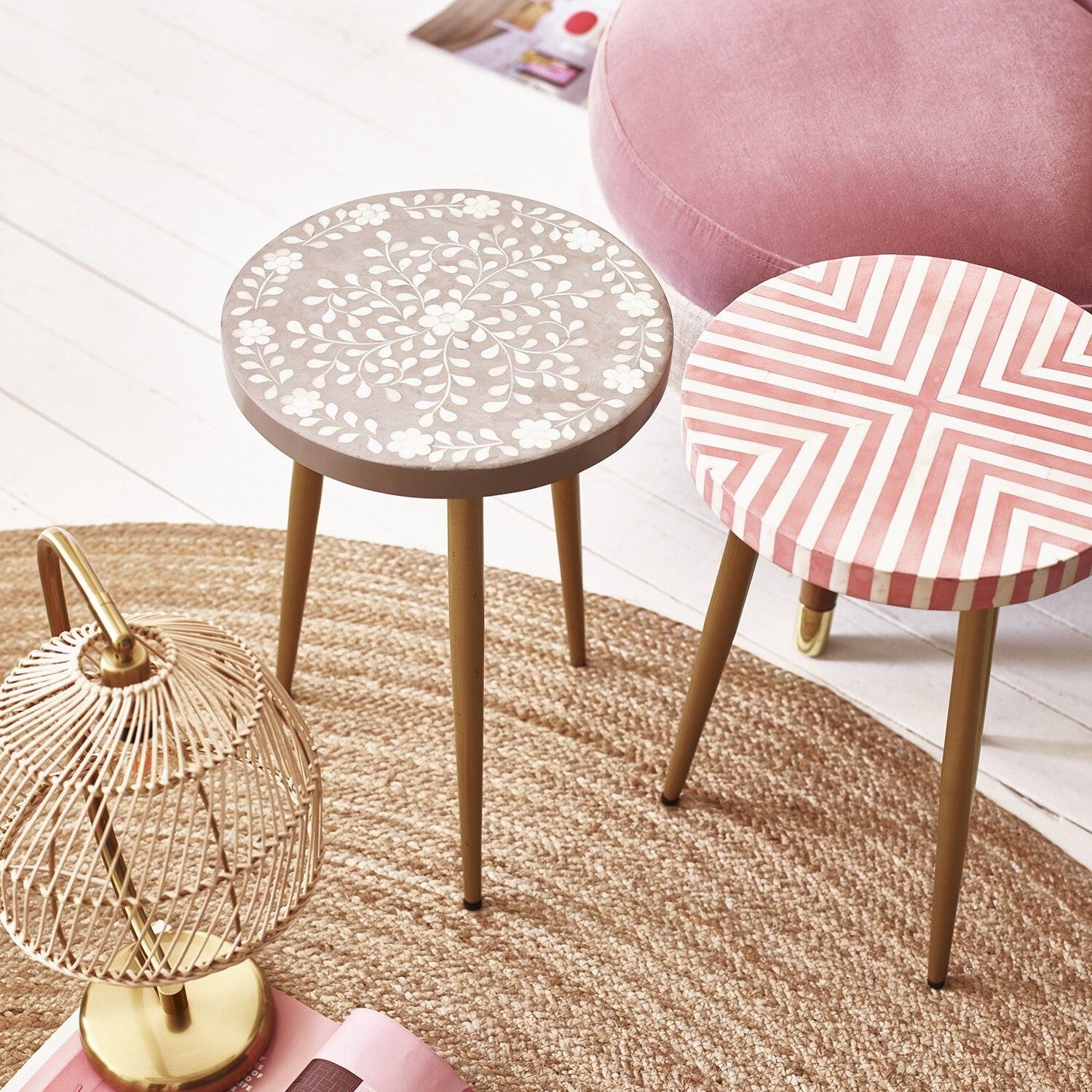 Geo Inlay Side Table