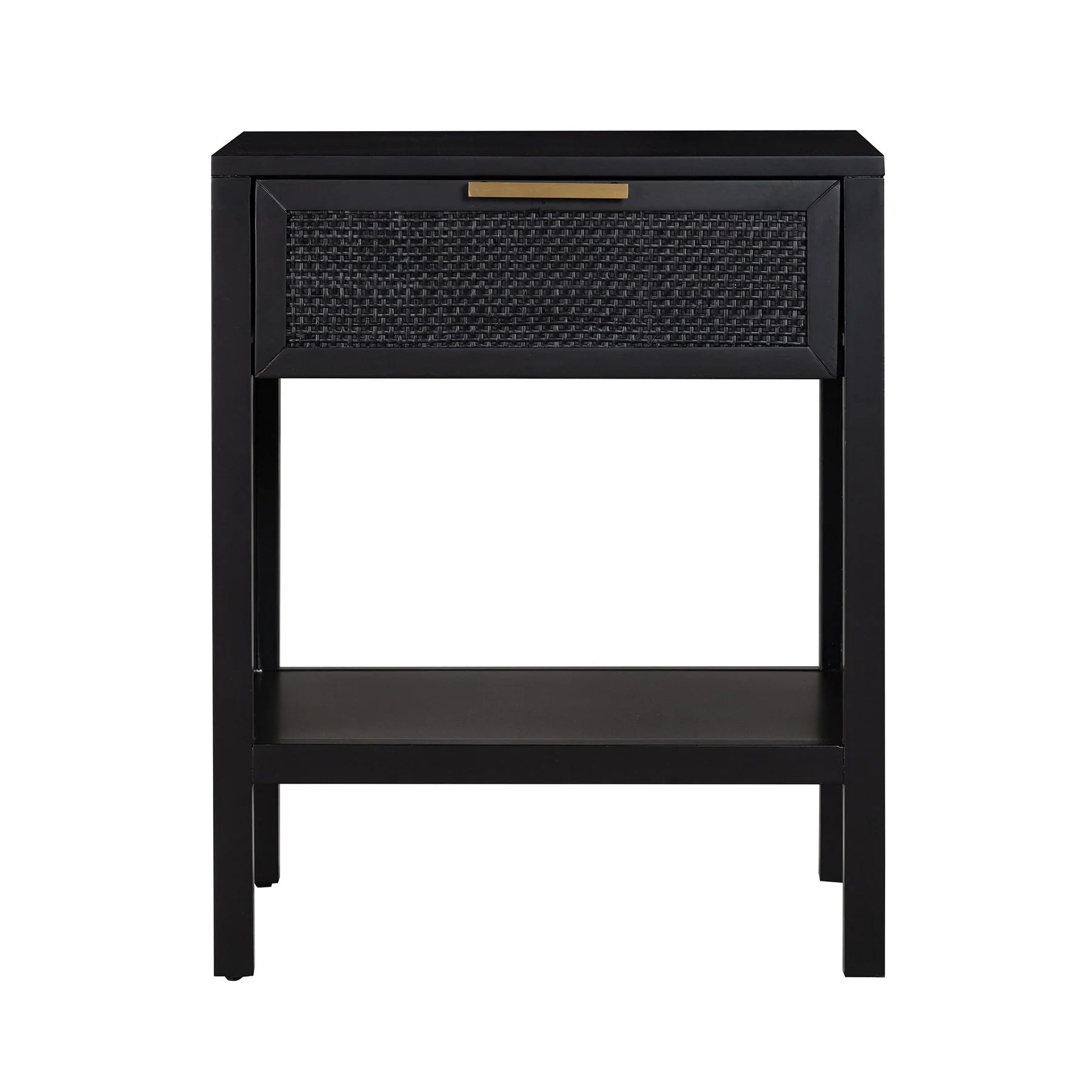 Fletcher Black Cane Bed Side Table