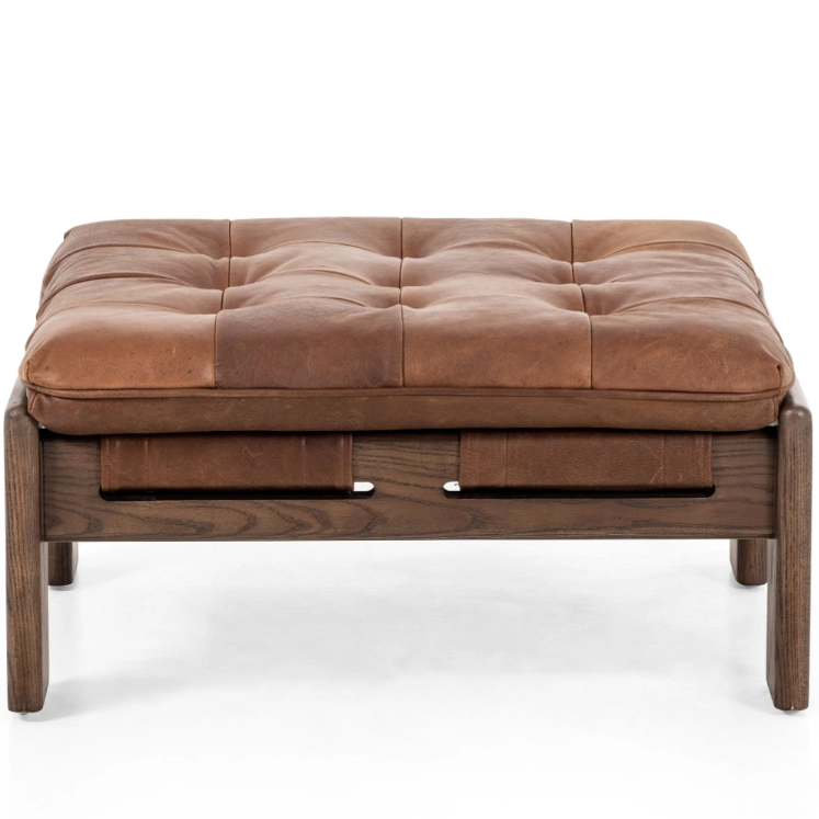 Euclid Leather Ottoman